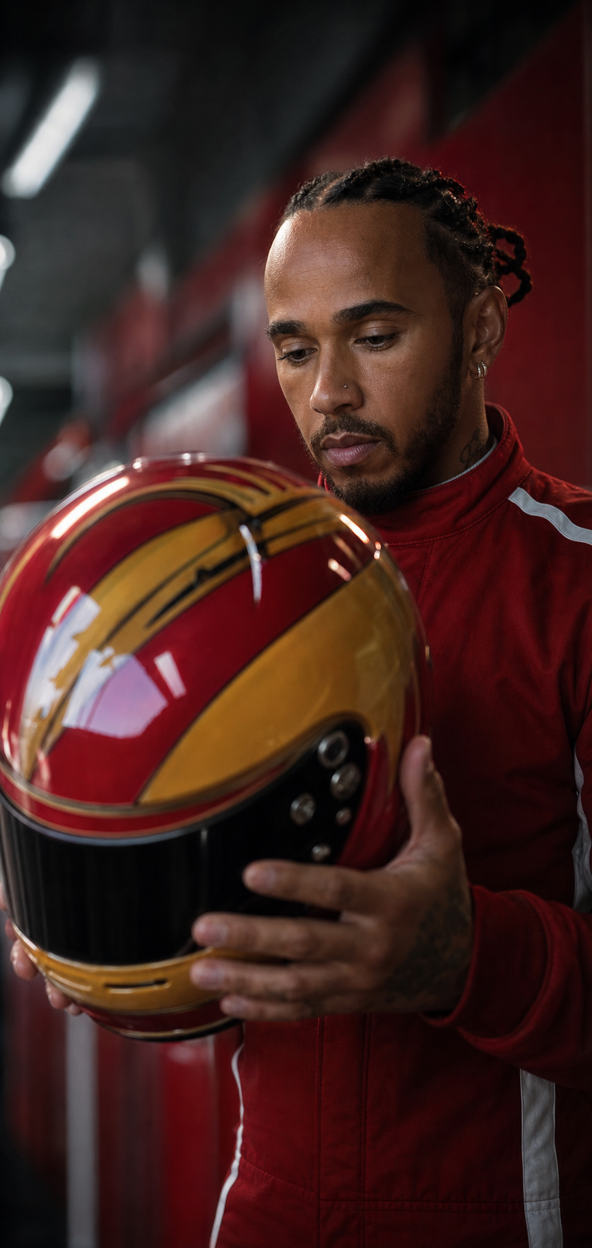 Lewis Hamilton helmet closeup