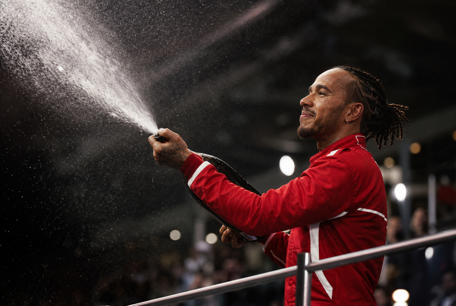 Lewis Hamilton podium celebration